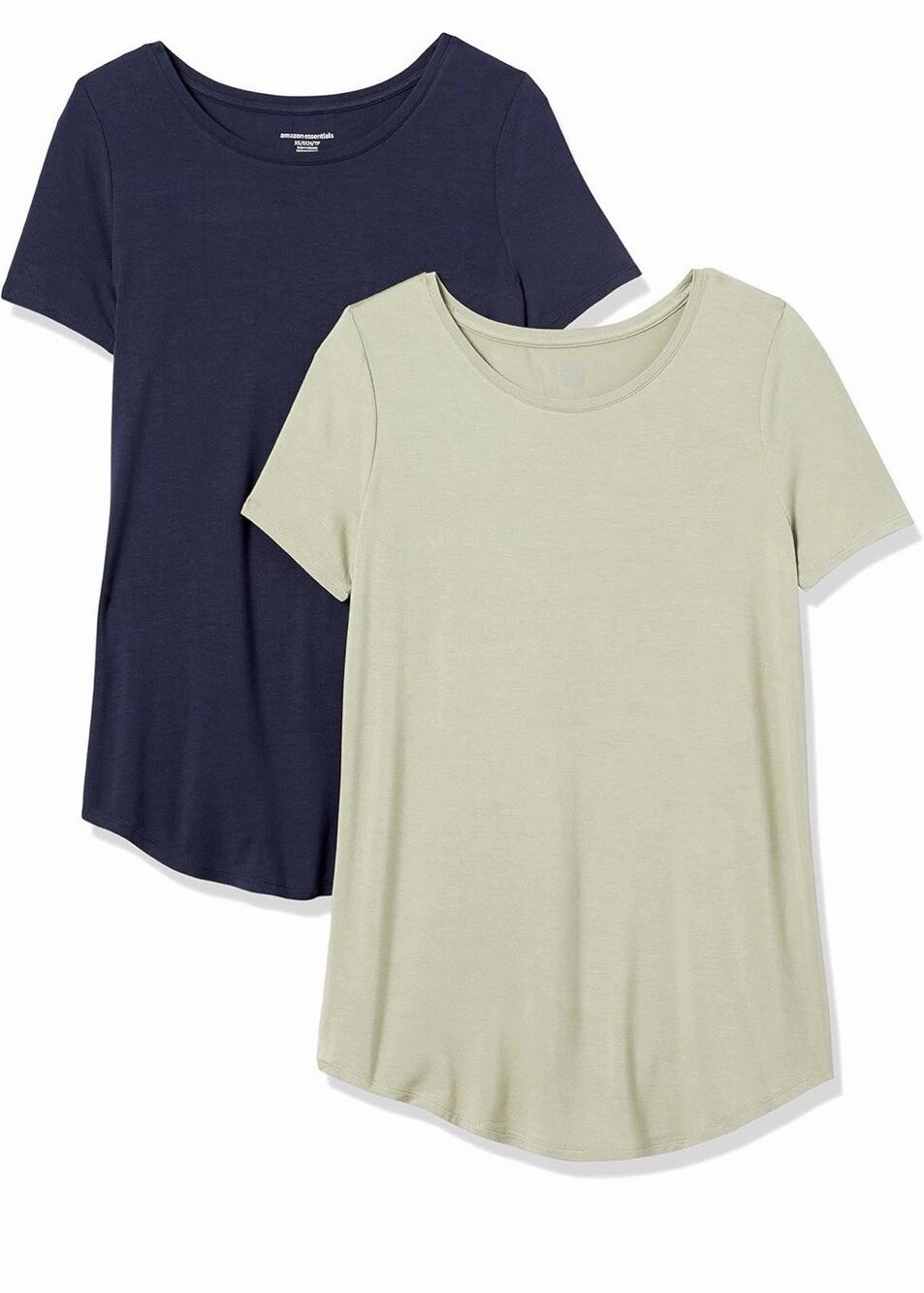 2 Pk Amazon Essentials Women's Relaxed-Fit Short-Sleeve V-Neck Tunic X-Small
